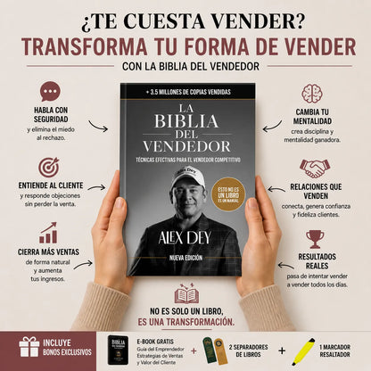 💸 Vende Más y Gana Más con La Biblia del Vendedor + E-book GRATIS + 2 Separadores + Marcador 🎁