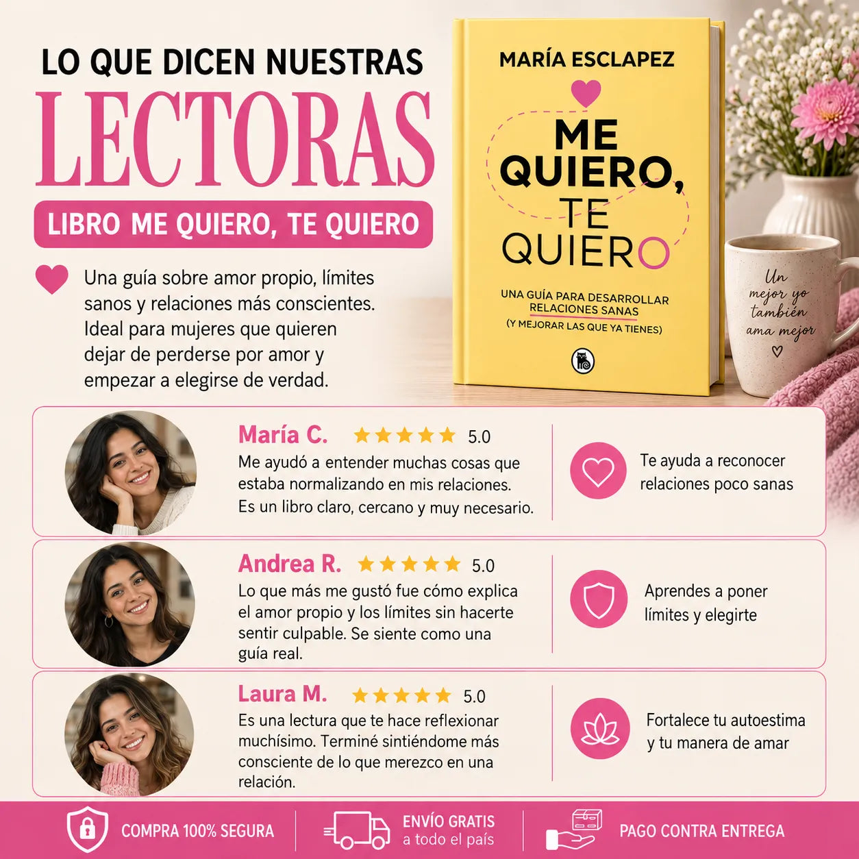 🌷 Me Quiero, Te Quiero 💗 El Libro Para Volver a Elegirte + 🎁 E-book + 2 Separadores + 1 Resaltador