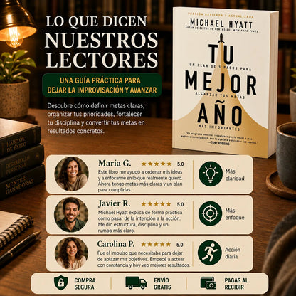 📘✨ TU MEJOR AÑO: Convierte tus metas en resultados + E-book GRATIS + 2 separadores + 1 resaltador 🎁🚚
