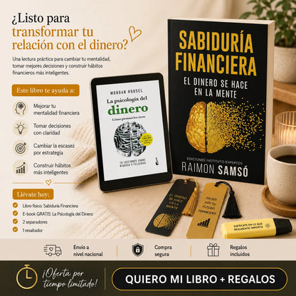Transforma tu relación con el dinero 💸📘 | Sabiduría Financiera + E-book GRATIS + 2 Separadores 🔖 + 1 Resaltador