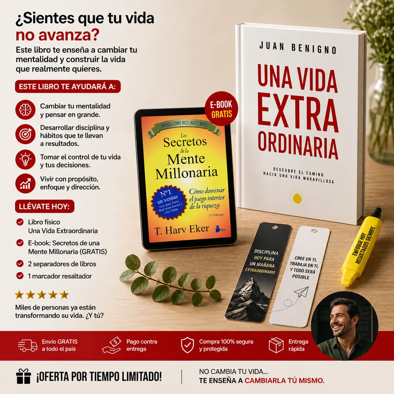 🚨 De estar estancado a transformar tu vida Con Una Vida Extraordinaria + 🎁 E-Book GRATIS + 2 Separadores + 1 Resaltador