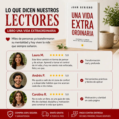 🚨 De estar estancado a transformar tu vida Con Una Vida Extraordinaria + 🎁 E-Book GRATIS + 2 Separadores + 1 Resaltador