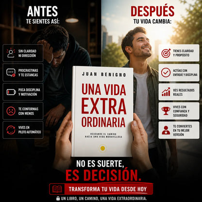 🚨 De estar estancado a transformar tu vida Con Una Vida Extraordinaria + 🎁 E-Book GRATIS + 2 Separadores + 1 Resaltador