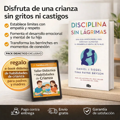 📘 Disciplina sin lágrimas + 📱 E-book Taller de Crianza GRATIS 🎁 + 🔖 2 Separadores + 🖊️ 1 Resaltador