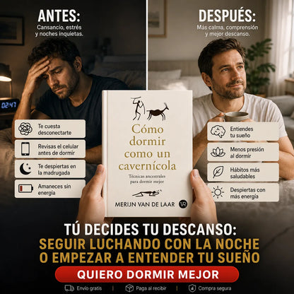 Cómo dormir como un cavernícola + E-book GRATIS + 2 separadores + 1 resaltador 🎁🚚