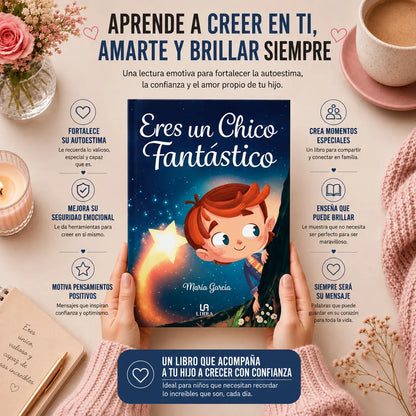 Eres un Chico Fantástico: Kit de Confianza para tu Hijo 💙📚 Incluye libro físico + e-book para colorear + 2 separadores + 1 resaltador 🎁