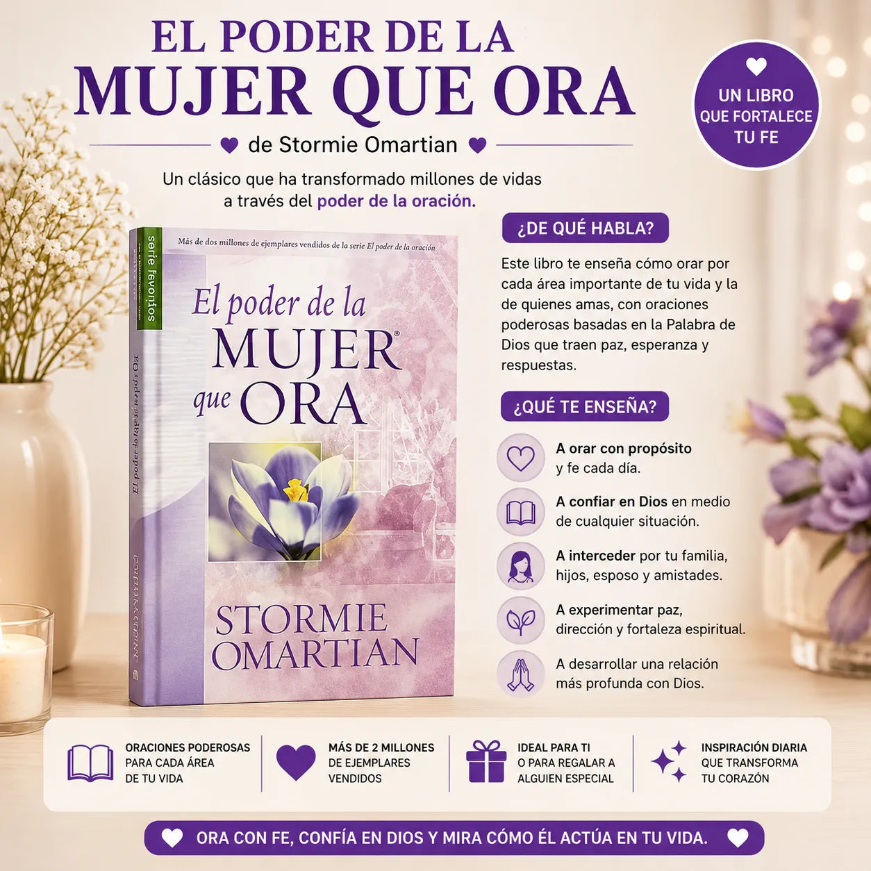💖 3 Libros Que Abrazan Tu Alma — De Dios Para Ti + El Poder de la Mujer que Ora + Querida Yo