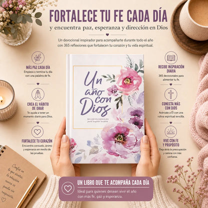 🙏 Regálate 365 Días de Fe, Paz y Esperanza con Dios 📖✨ Incluye libro físico + E-book GRATIS + 2 separadores + 1 resaltador 🎁