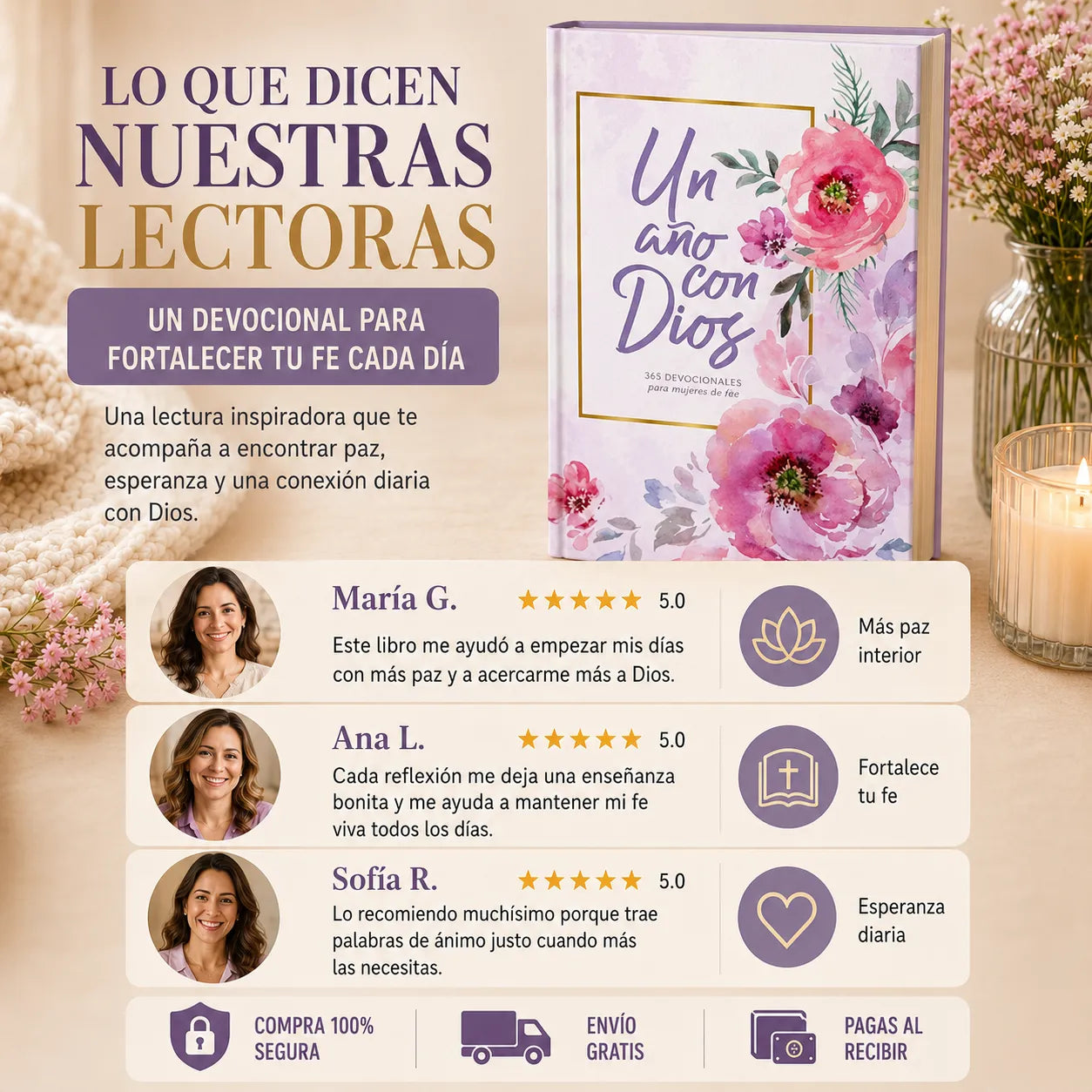 🙏 Regálate 365 Días de Fe, Paz y Esperanza con Dios 📖✨ Incluye libro físico + E-book GRATIS + 2 separadores + 1 resaltador 🎁