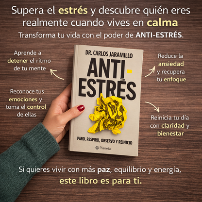 📘 Libro Anti-Estrés + Audiolibro de Regalo 🎧 + 2 Separadores 📑 + 1 Resaltador 🖍