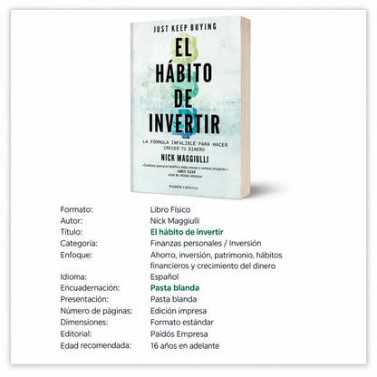 📘 El Hábito de Invertir LIBRO ORIGINAL 💰 + E-book 🎁 + 2 Separadores 🔖 + 1 Resaltador 🖍️