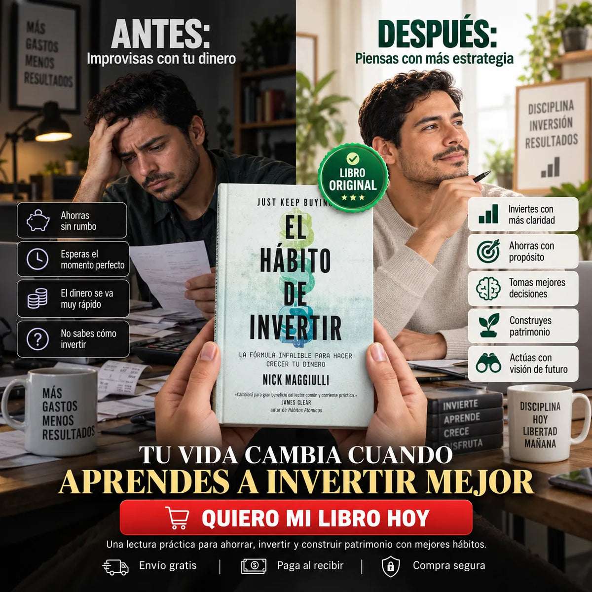 📘 El Hábito de Invertir LIBRO ORIGINAL 💰 + E-book 🎁 + 2 Separadores 🔖 + 1 Resaltador 🖍️