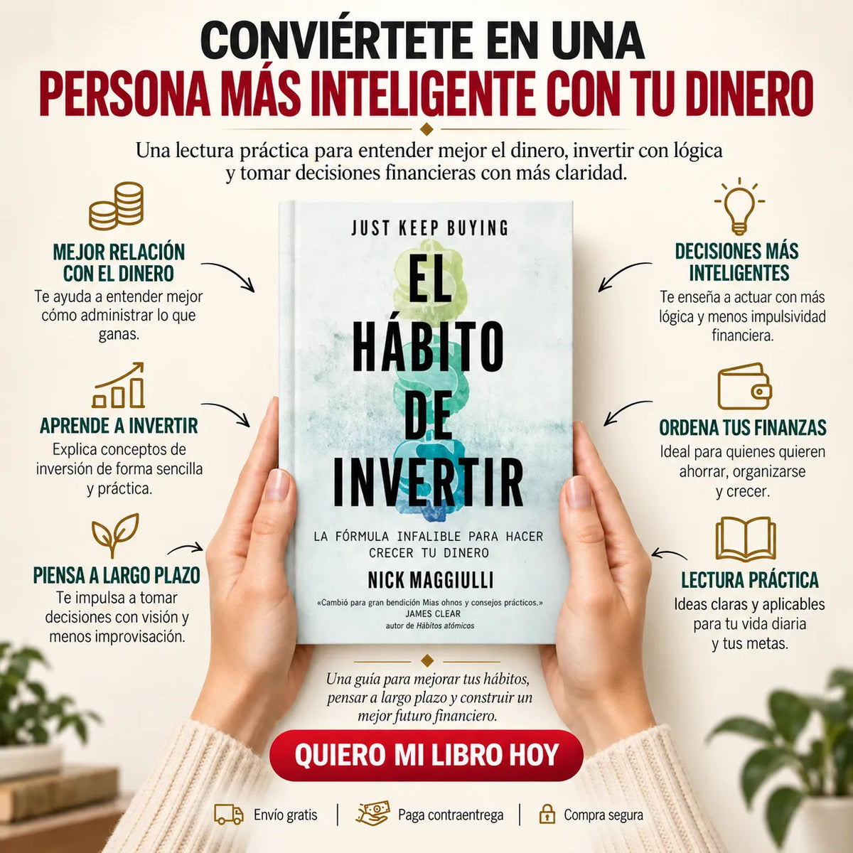 📘 El Hábito de Invertir LIBRO ORIGINAL 💰 + E-book 🎁 + 2 Separadores 🔖 + 1 Resaltador 🖍️