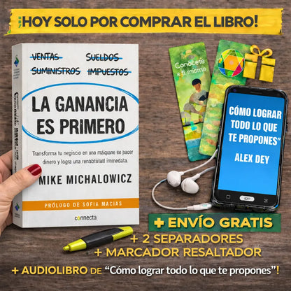 📘 La Ganancia es Primero + Audiolibro 🎧 + 2 Separadores + 1 Resaltador GRATIS 🚚