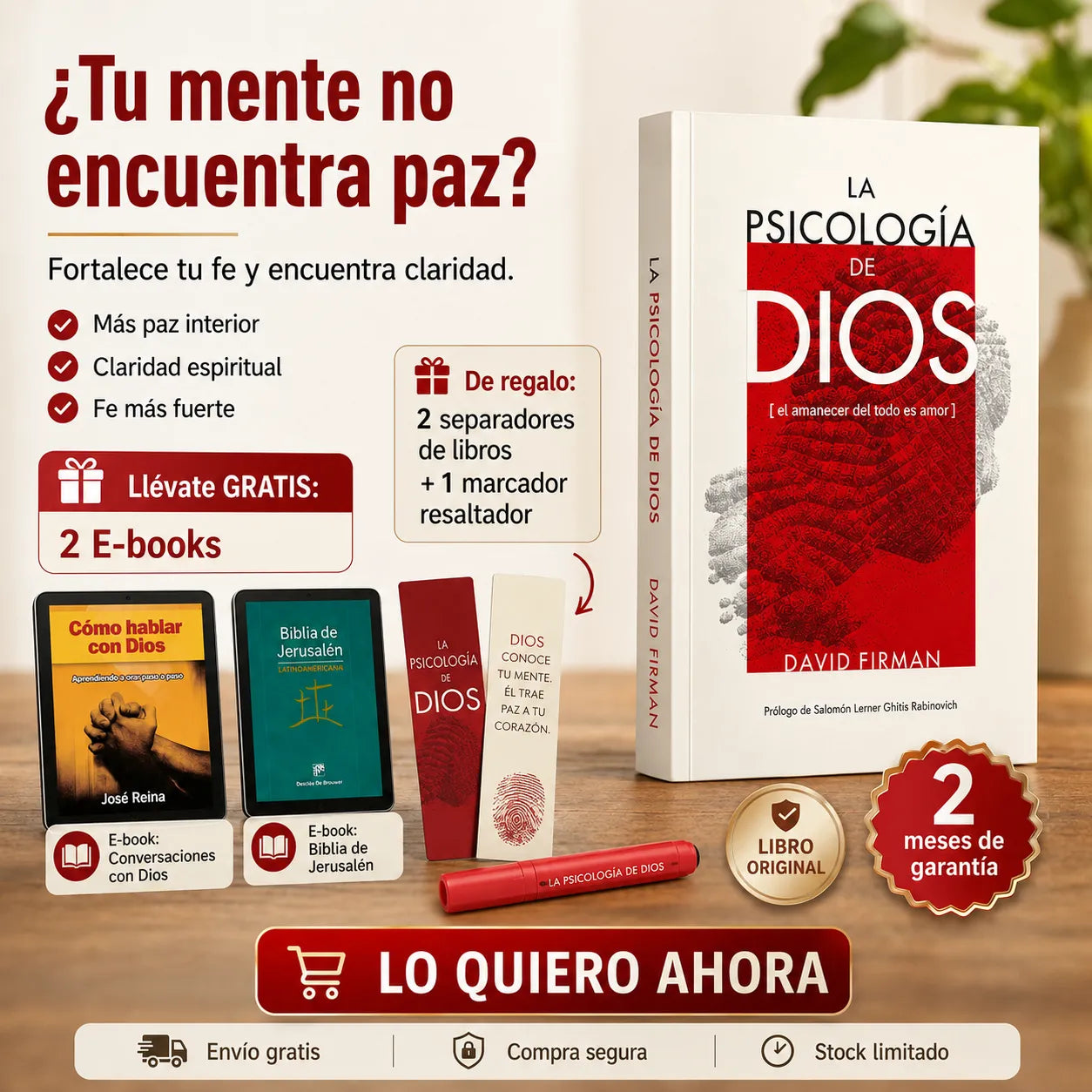 ✨ La Psicología de Dios + 2 E-books de Regalo 🙏📚 | Incluye 2 Separadores + 1 Resaltado