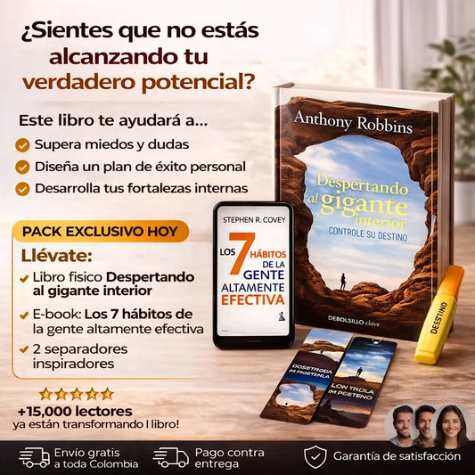 📘 Libro Fisico Despertando al Gigante Interior + 🧠 E-BOOK GRATIS + 2 Separadores + 1 Resaltador