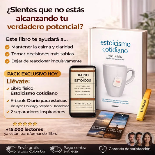 📘 Estoicismo Cotidiano + 🎧 E-Book GRATIS + 🎁 2 Separadores + 🖍️ Resaltador | Controla tu mente HOY 🧠