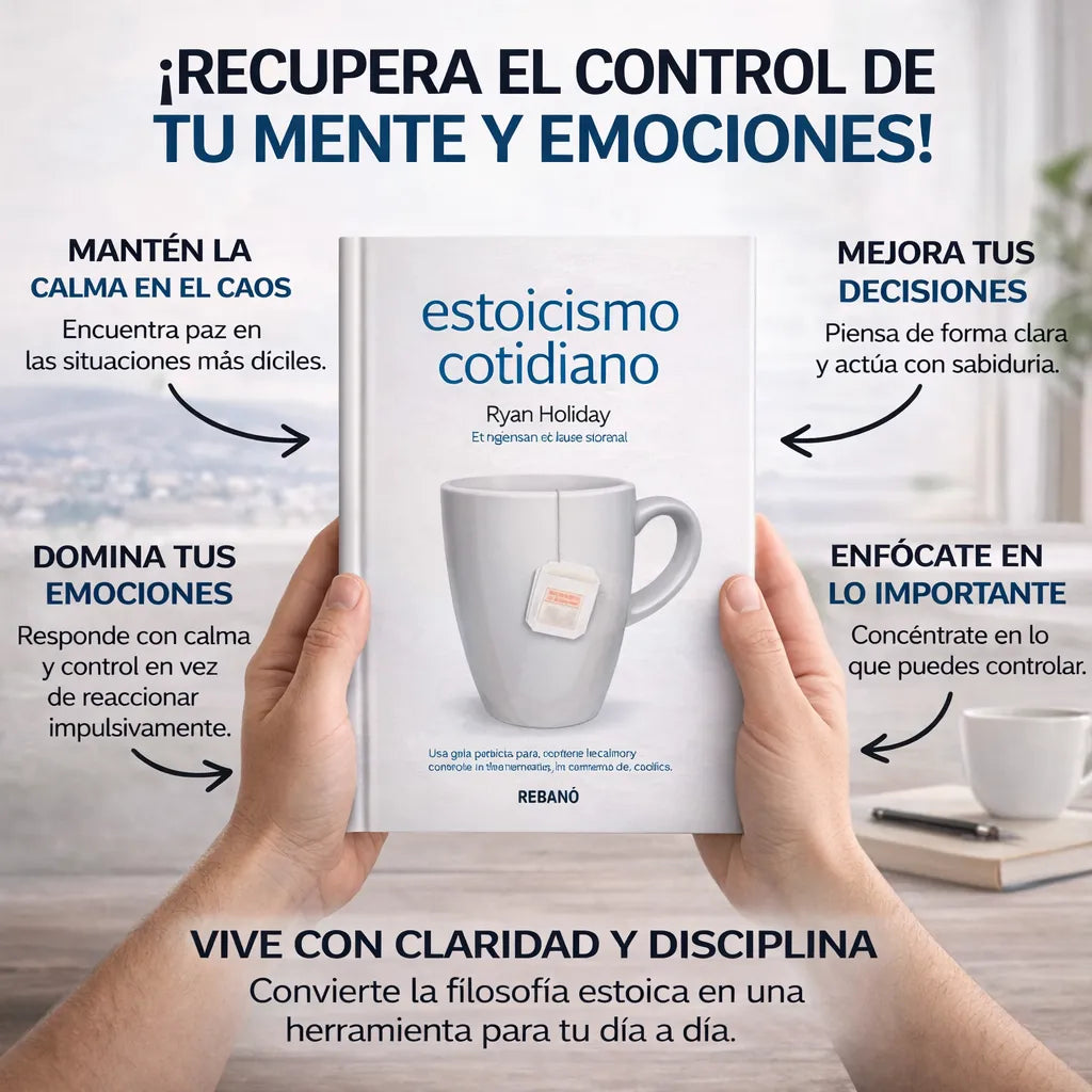 📘 Estoicismo Cotidiano + 🎧 E-Book GRATIS + 🎁 2 Separadores + 🖍️ Resaltador | Controla tu mente HOY 🧠