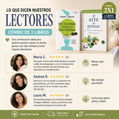 📚🔥 PACK PIENSA DIFERENTE 2X1 — 2 libros 🔖 2 separadores + 🖍️ 1 resaltador + 🚚 Envío gratis