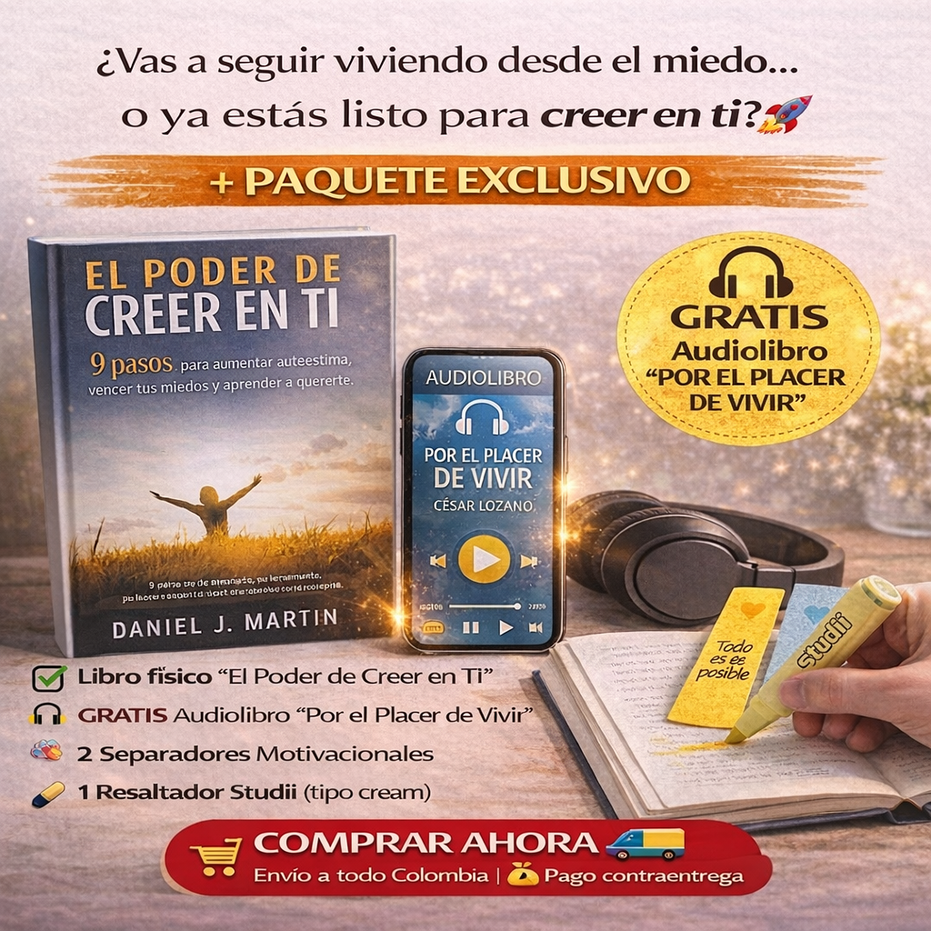 📘 El poder de creer en ti (FÍSICO) 🎧 Incluye GRATIS: el audiolibro "Por el placer de vivir" + 2 separadores y resaltador color pastel 🧠📚🙌