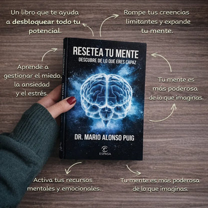 🧠 Resetea tu Mente Libro+ Audiolibro 🎧 + 2 Separadores 📑 + Resaltador GRATIS