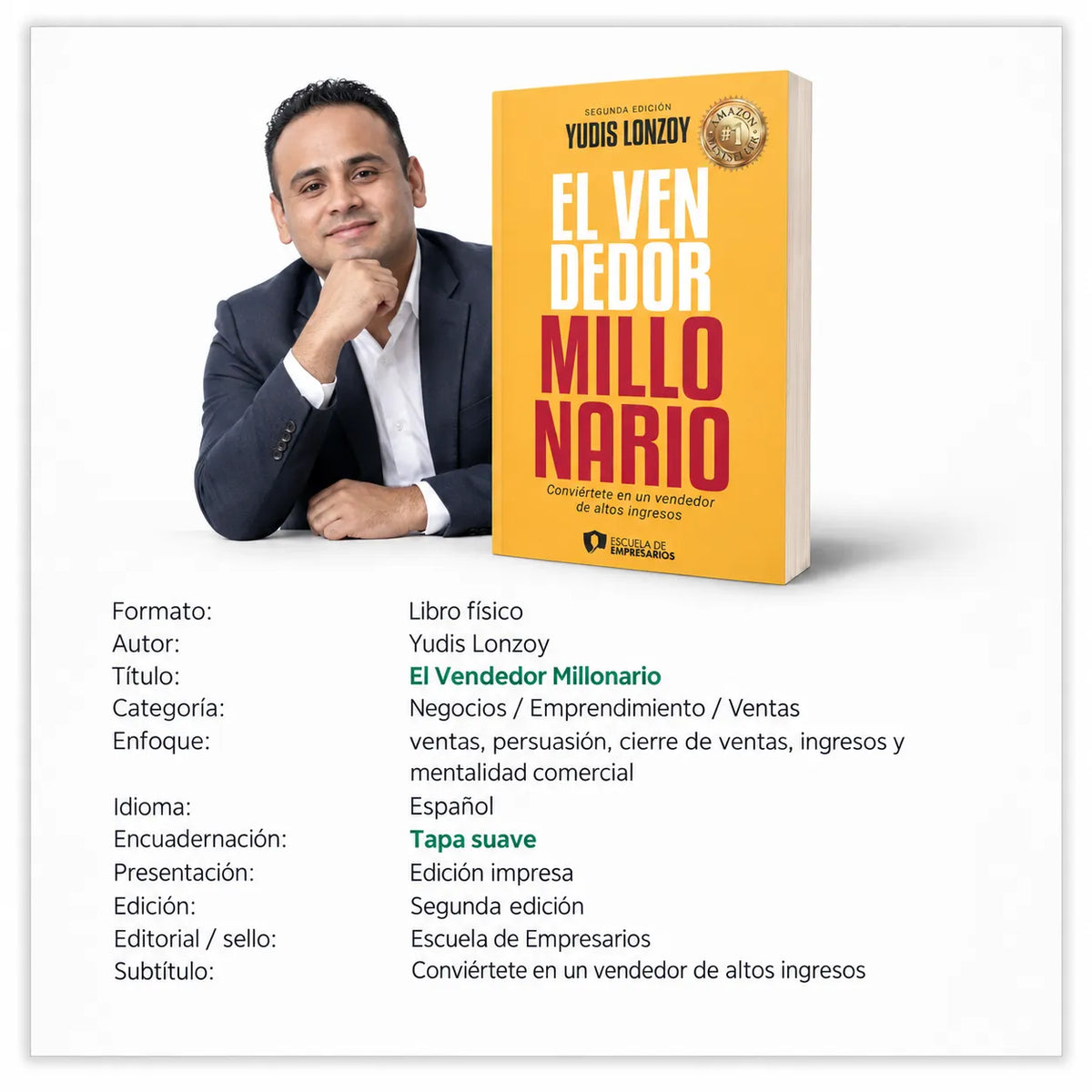 🚀 El Vendedor Millonario — Lleva tus Ventas al Siguiente Nivel 📈 + E-book GRATIS 🎁 + 2 Separadores + 1 Resaltador
