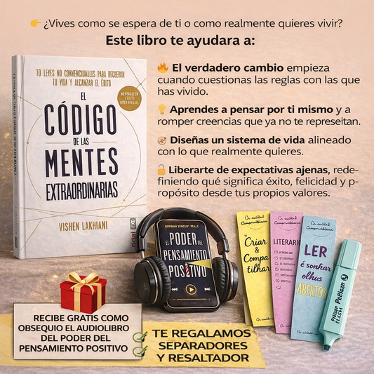 📘 El Código de las Mentes Extraordinarias (Libérate de creencias que te frenan y avanza con claridad) + GRATIS: 🎧 Audiolibro "El poder del pensamiento positivo" 🧠🎧📔
