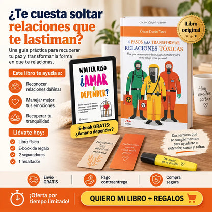 ✨ 4 Pasos para Transformar Relaciones Tóxicas + E-book GRATIS 🎁 + 2 Separadores 📖 + 1 Resaltador 🖍️