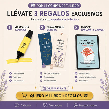 🧠🎁 EL FIN DE LA ANSIEDAD , ENTIENDE TU MENTE Y RECUPERA TU PAZ + 📱 E-book + 🔖 2 separadores + 🖍️ 1 resaltador