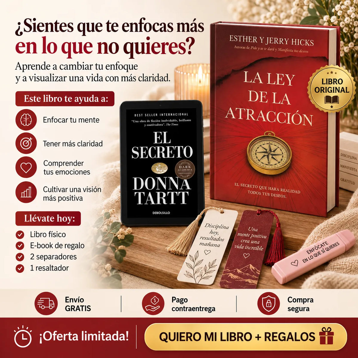 📕La Ley de la Atracción  + E-book GRATIS 🎁 + 2 Separadores 📑 + 1 Resaltador 🖍️ | Envío Gratis