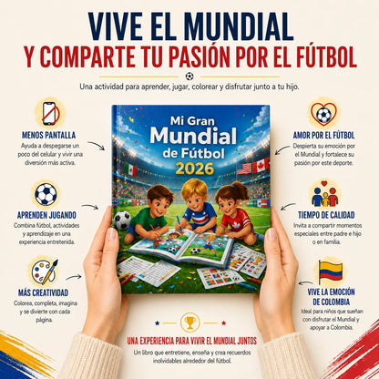 🏆 Mi Gran Mundial de Fútbol 2026 | Envío GRATIS a todo el país 🚚 Para niños que aman el fútbol, colorear, jugar y vivir la emoción del Mundial.
