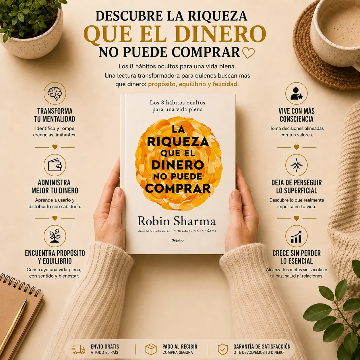 📘 Kit La Verdadera Riqueza: Libro + Folleto del Millonario + E-book + 2 Separadores + Resaltador 🎁✨