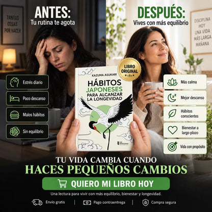 🎁 PACK HÁBITOS JAPONESES | LIBRO ORIGINAL ✅ + E-book Hábitos Atómicos 📱 + 2 Separadores 🔖 + 1 Resaltador 🖍️