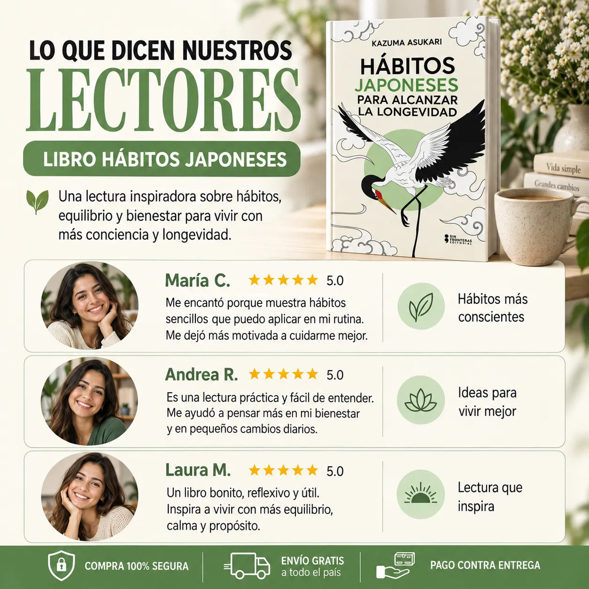🎁 PACK HÁBITOS JAPONESES | LIBRO ORIGINAL ✅ + E-book Hábitos Atómicos 📱 + 2 Separadores 🔖 + 1 Resaltador 🖍️