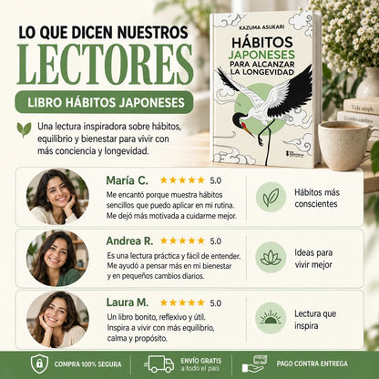 🎁 PACK HÁBITOS JAPONESES | LIBRO ORIGINAL ✅ + E-book Hábitos Atómicos 📱 + 2 Separadores 🔖 + 1 Resaltador 🖍️