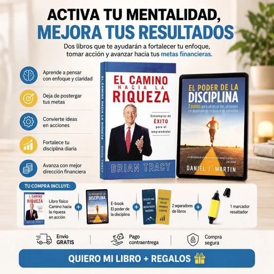 📘💰 Camino hacia la Riqueza en Acción + E-book El Poder de la Disciplina 🎁 | 2 Separadores + 1 Resaltador GRATIS 🚚✨