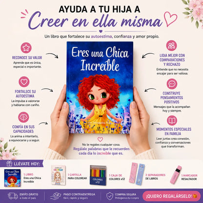 🌷 Eres una Chica Increíble 💕 | Libro + Cartilla + Colores + Separadores + Resaltador 🎁