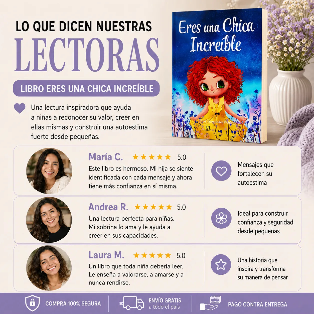 🌷 Eres una Chica Increíble 💕 | Libro + Cartilla + Colores + Separadores + Resaltador 🎁