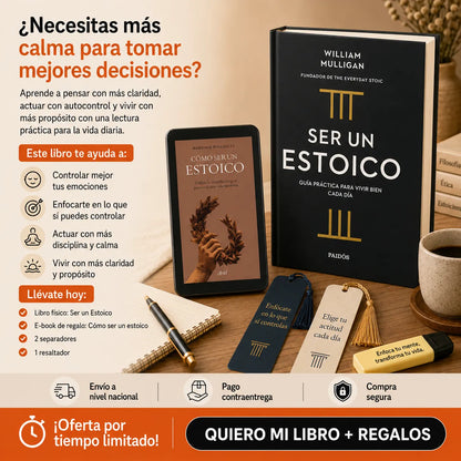 🧠 Ser un Estoico: Aprende a Controlar tu Mente + E-book Gratis + 2 Separadores + Resaltador
