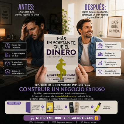 📖 Más Importante que el Dinero 💰 + E-book GRATIS 🎁 + 2 Separadores 🔖 + 1 Resaltador 🖍️