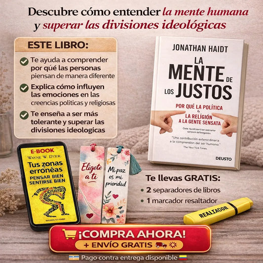 📘 La Mente de los Justos + E-Book GRATIS + 2 Separadores + Resaltador 🎁