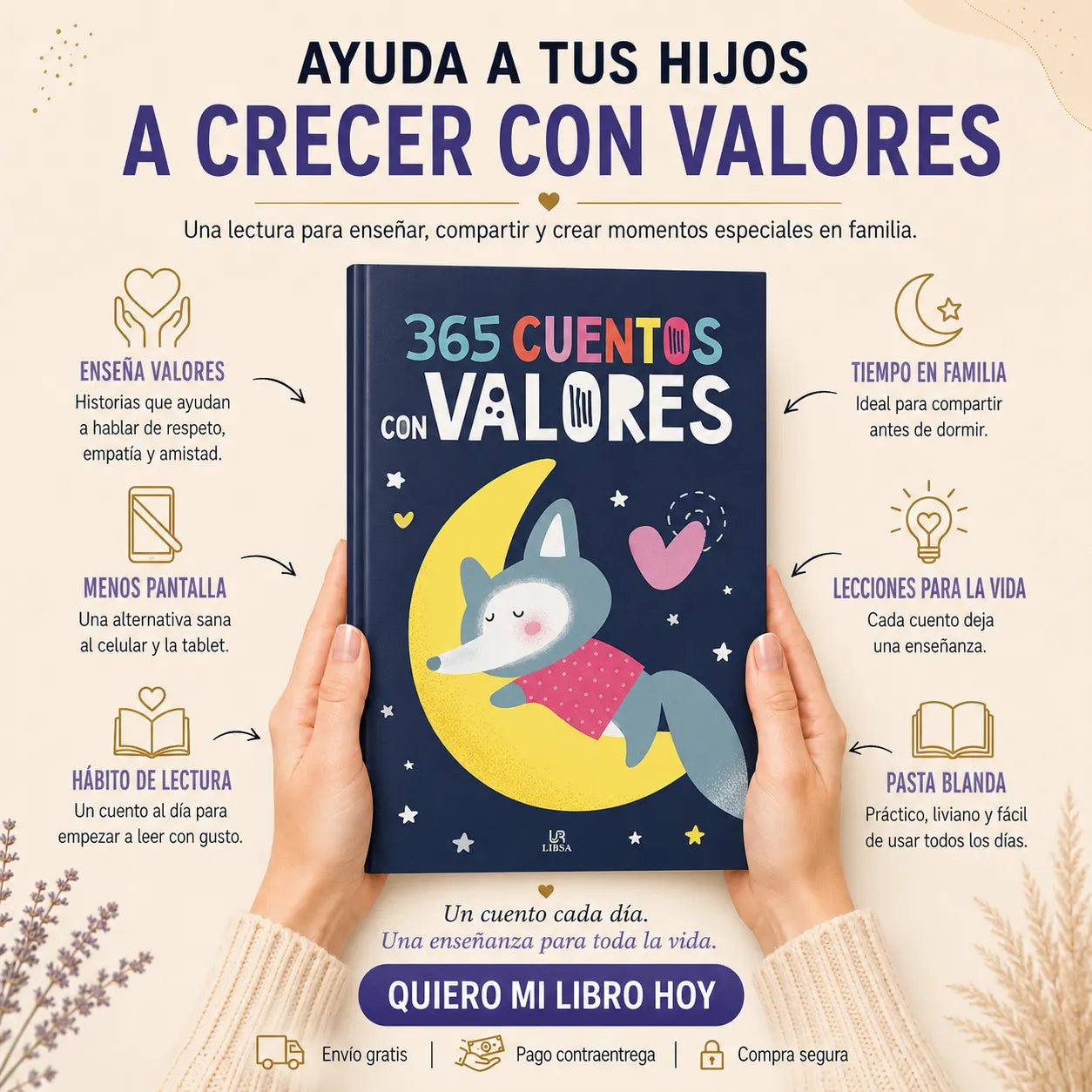 📚✨ 365 CUENTOS CON VALORES + KIT CREATIVO GRATIS 🎁 | Cartilla para Colorear + 12 Colores + 2 Separadores + 1 Resaltador