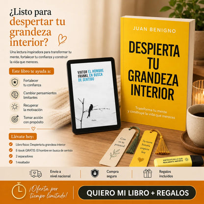 🌟 Activa Tu Mejor Versión Hoy Despierta Tu Grandeza Interior + E-book gratis + 2 separadores + 1 resaltador ✨