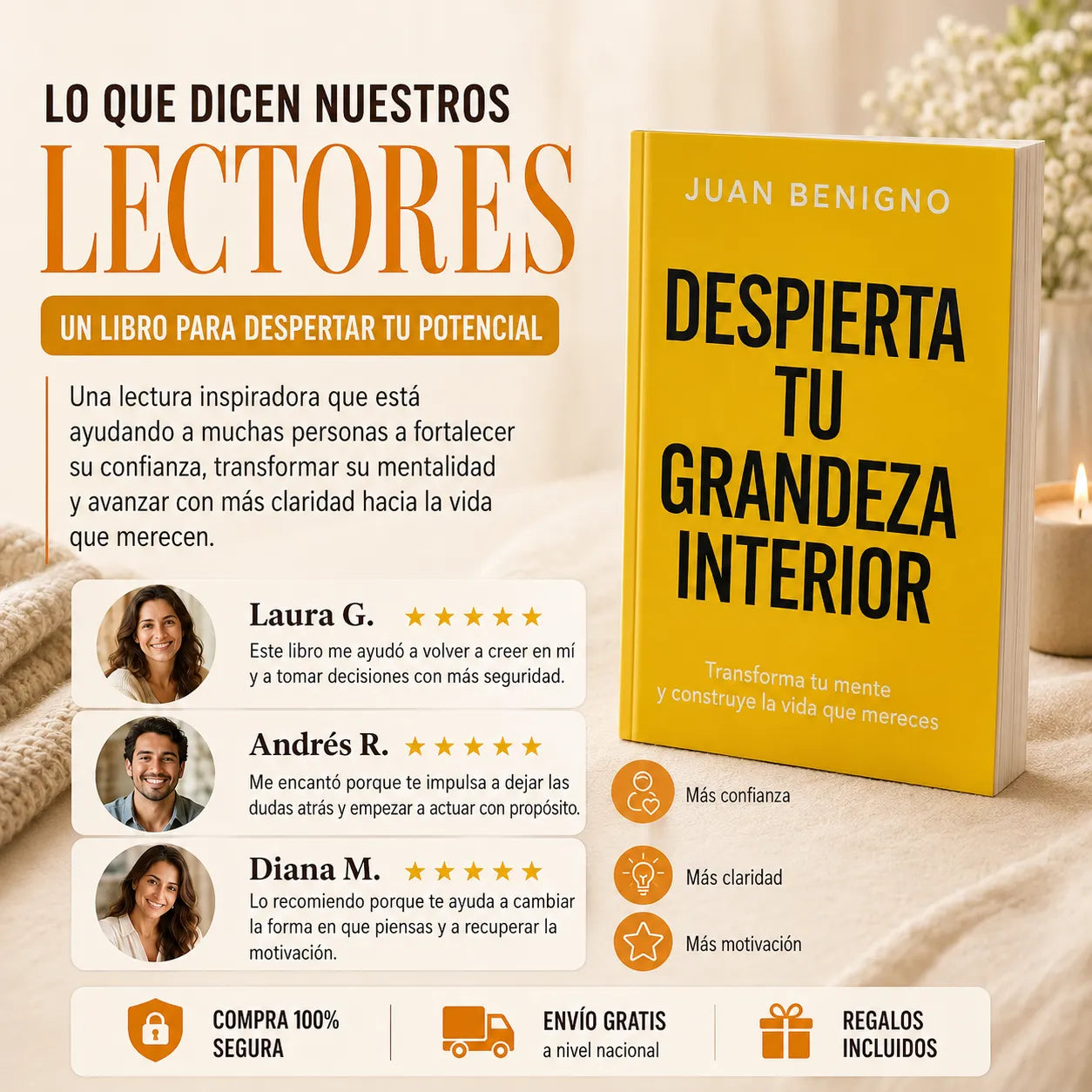 🌟 Activa Tu Mejor Versión Hoy Despierta Tu Grandeza Interior + E-book gratis + 2 separadores + 1 resaltador ✨