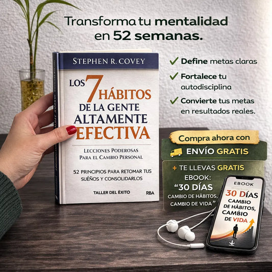 Los 7 Hábitos de la Gente Altamente Efectiva 📘 Libro físico + 🎁 E-book GRATIS + 2 separadores + marcador resaltador