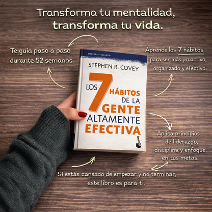 Los 7 Hábitos de la Gente Altamente Efectiva 📘 Libro físico + 🎁 E-book GRATIS + 2 separadores + marcador resaltador