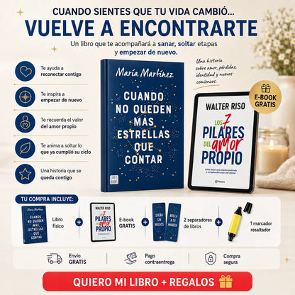 🌟 CUANDO NO QUEDEN MÁS ESTRELLAS QUE CONTAR 💙 + E-BOOK  🎁 + 2 SEPARADORES 🔖 + 1 RESALTADOR