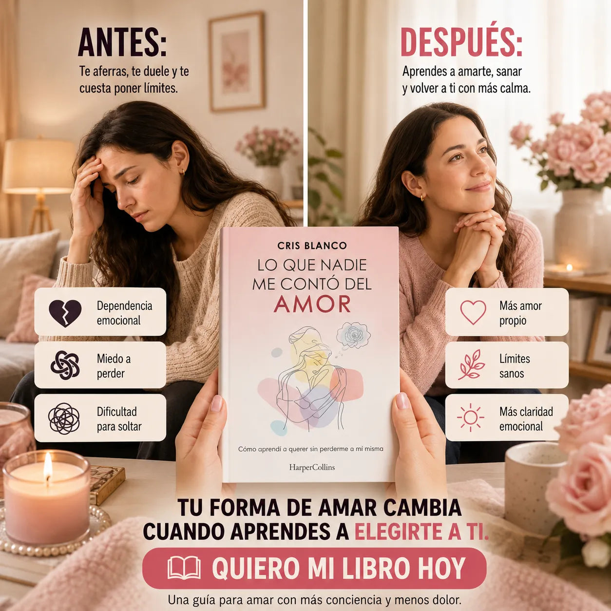 Lo Que Nadie Me Contó del Amor 💗 + E-book Gratis “De Mí Para Mí” 📲 + 2 Separadores 🔖 + 1 Resaltador ✨