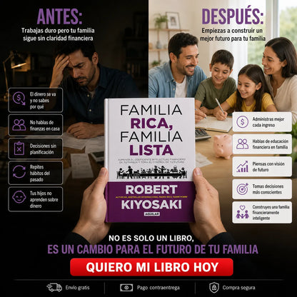 👨‍👩‍👧‍👦 CAMBIA EL FUTURO FINANCIERO DE TU FAMILIA. FAMILIA RICA, FAMILIA LISTA 🎁 E-book GRATIS + 2 Separadores + 1 Resaltador 📚✨