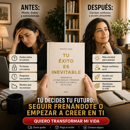 🌟 ¡Tu Éxito es Inevitable! Transforma tu Mentalidad y Construye la Vida que Deseas 📘✨ + E-book de Regalo 📱 + 2 Separadores 🔖 + 1 Resaltador 🖍️